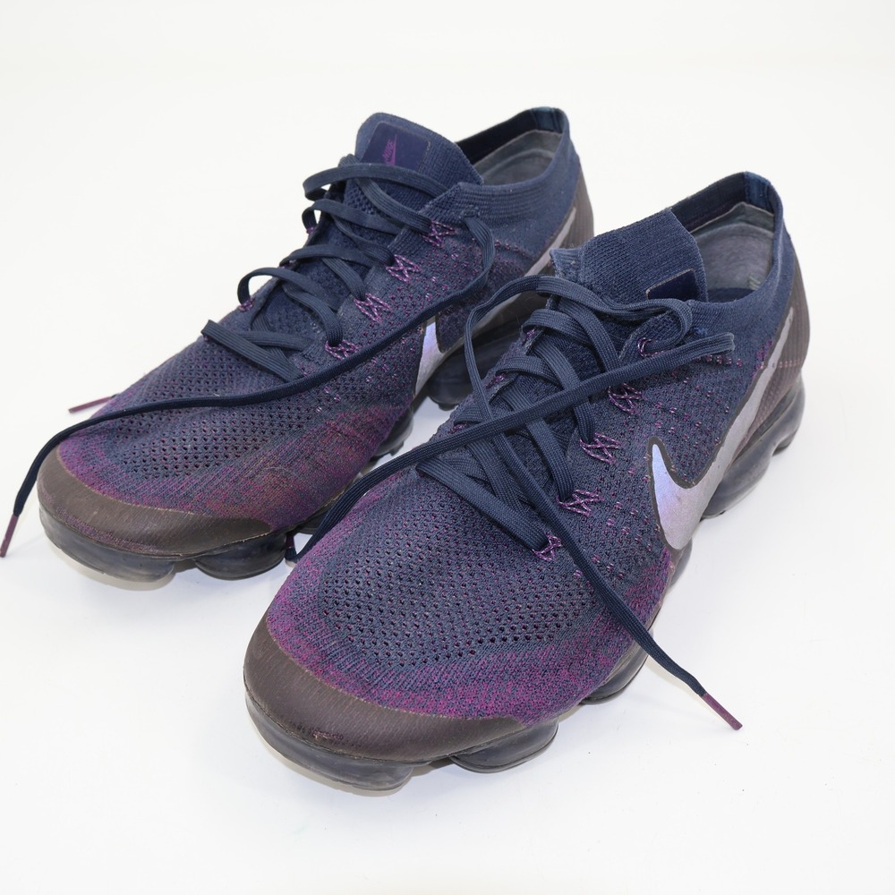 Nike Air VaporMax Flyknit Mens 12 Navy Purple 899473-402 Running Shoes